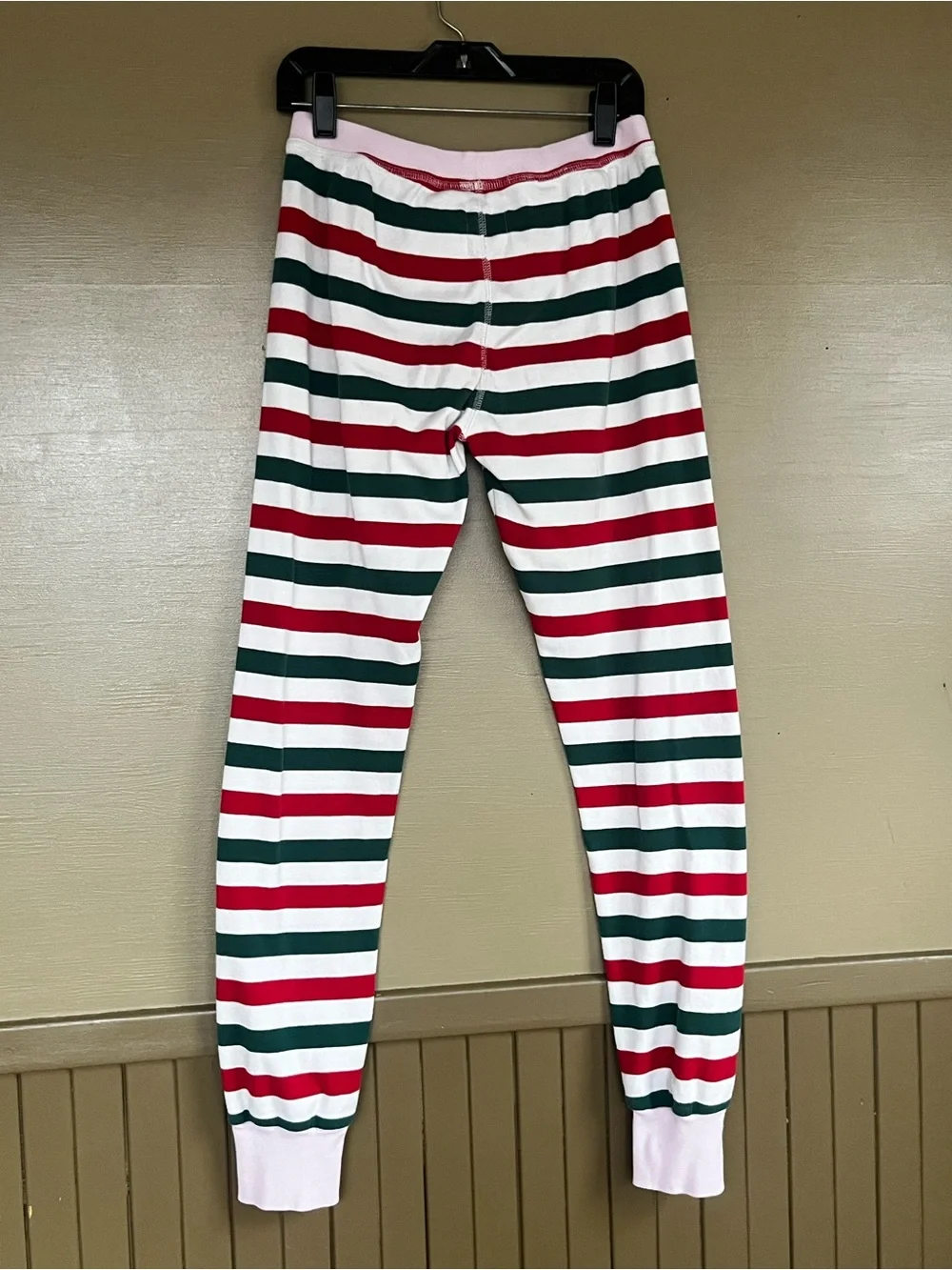 Crewcuts Striped 2 Piece Pajamas size 14 pink red green white Christmas holiday